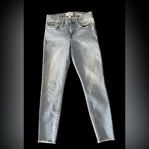 Frame Denim Le Skinny De Jeanne Jeans Size 27‎ Light Wash Raw Hem - Picture 1 of 5